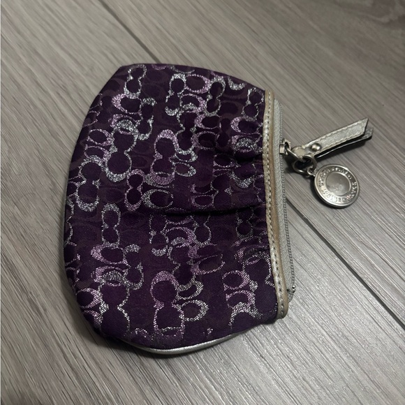 Coach Purple and Silver Coin Purse - Picture 1 of 2
